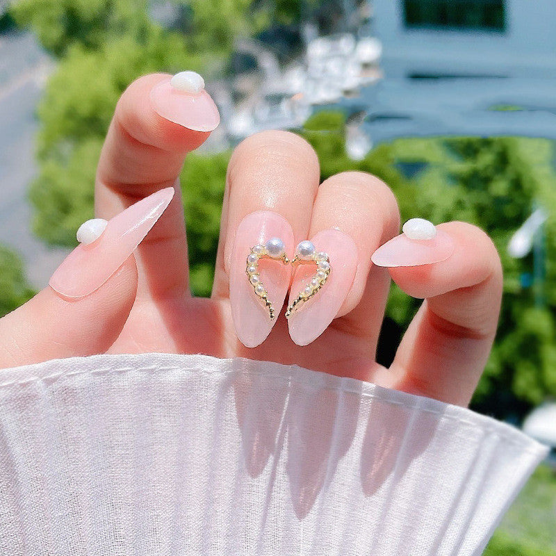 Love Heart Alloy Nail Art Jewelry – DIY Rhinestone Nail Decorations